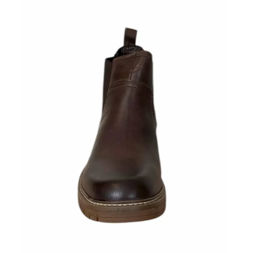 JOUSEN NWT Chelsea Boots Brown Bonded Leather Pull On Ankle Casual Men Size 10